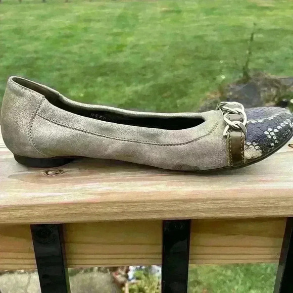 Attilio Giusti Leombrni ballerina flats with snakeskin pattern size 36.5 - Picture 4 of 14